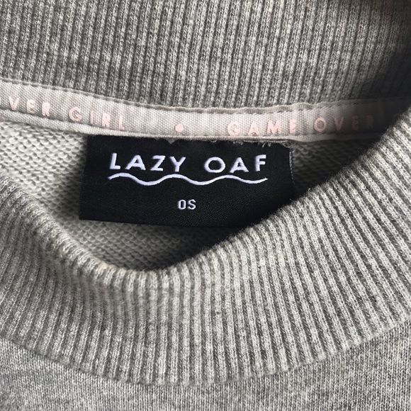 RARE Lazy Oaf crop sweatshirt OS puffy hearts! - Picture 6 of 6